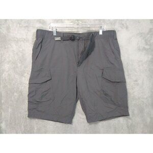 Eddie Bauer Shorts Mens 38 Gray Travex Cargo Hiking Outdoor Nylon Belted